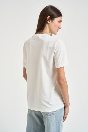 T-shirt donna girocollo bianca - 3