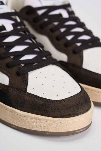 Sneakers uomo bianca e suede testa di moro - 5