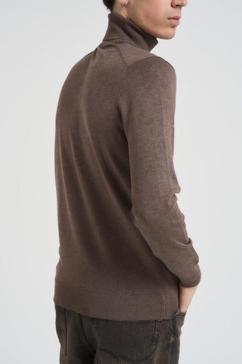 Maglia uomo collo alto tortora - 3