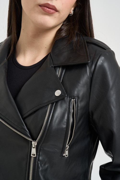 Giubbotto donna ecopelle nero - 2