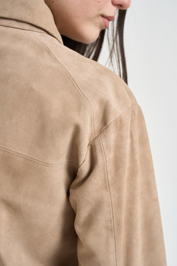 Giubbotto donna con colletto sabbia - 4