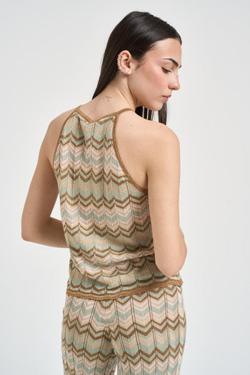 Top donna fantasia zig zag multicolor - 4
