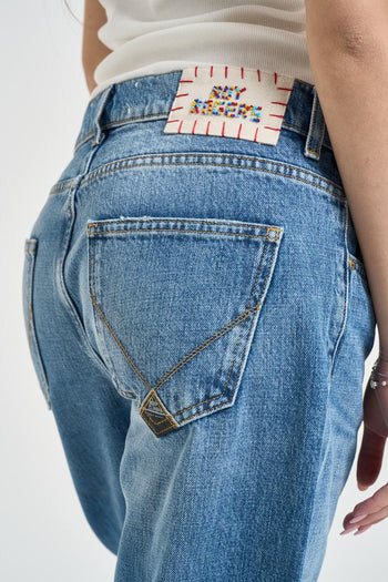 Jeans donna dritto in denim medio - 6