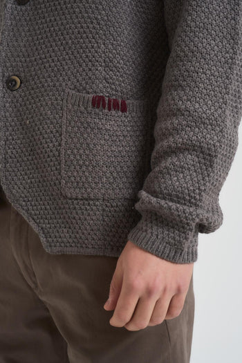 Giacca uomo in maglia grigia - 4