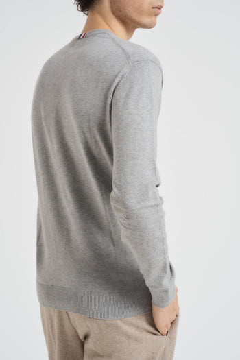 Maglia uomo girocollo cotone e cashmere grigio - 4