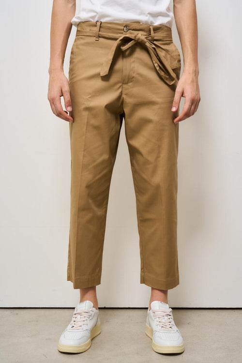 Pantalone uomo cammello con cintura