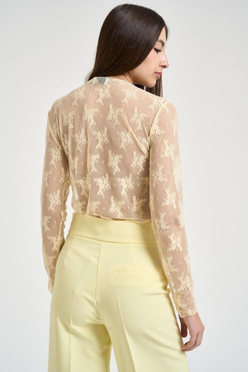 Maglia donna trasparente giallo pastello - 2