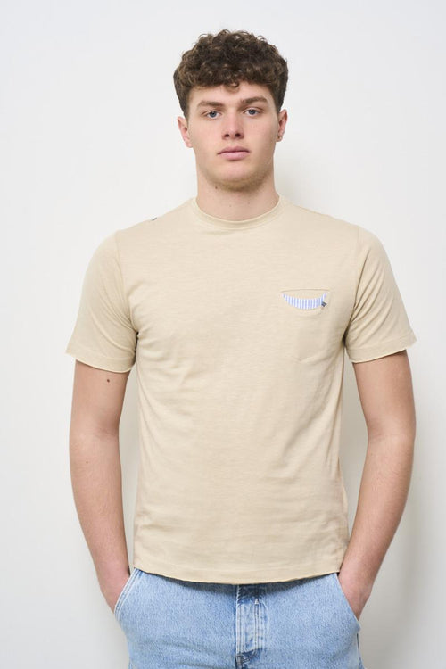 T-shirt uomo girocollo beige