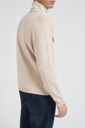 Cardigan in maglia uomo beige - 4