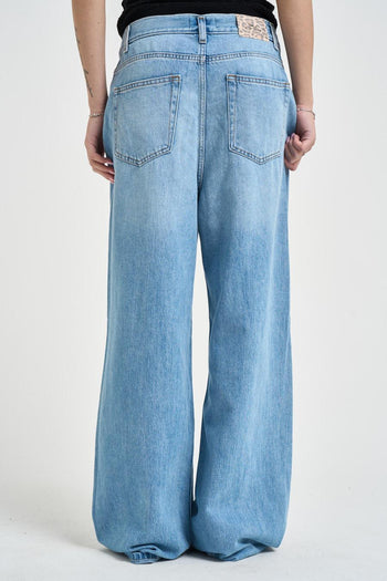 Jeans donna wide leg denim chiaro - 4