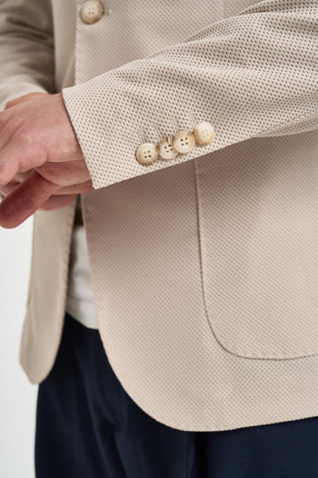 Giacca uomo beige effetto micro texture - 5