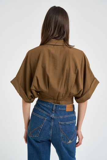 Camicia donna cropped moro - 4