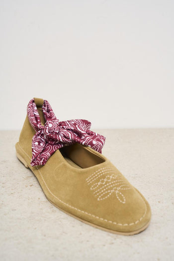 Ballerina donna in suede beige - 3