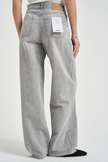 Jeans donna a palazzo in denim grigio - 5