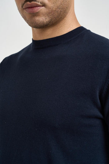 T-shirt uomo in maglia blu notte - 3
