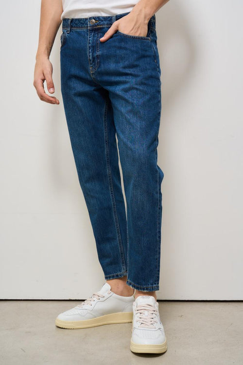 Jeans uomo tapered in denim scuro - 2