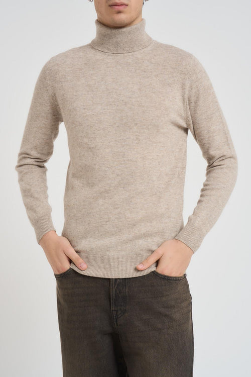 Maglia uomo collo alto beige