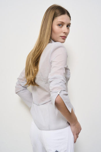 Camicia donna in organza grigia - 4