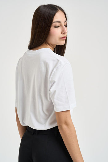 T-shirt donna girocollo bianca - 3