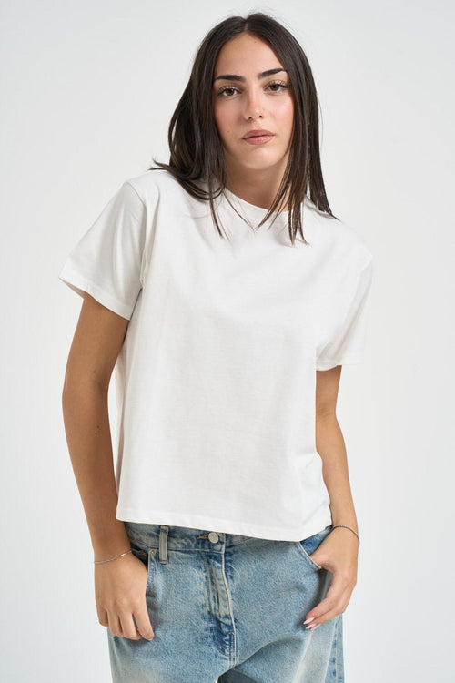 T-shirt donna a maniche corte bianca - 1