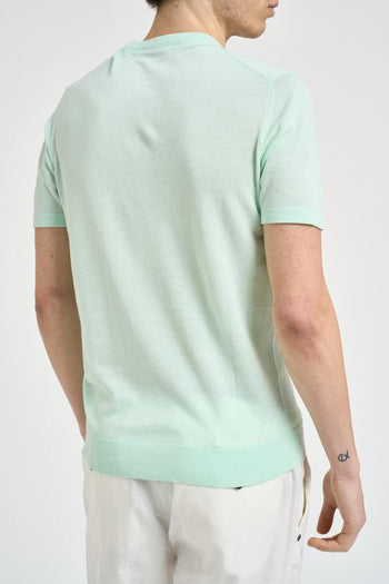 T-shirt uomo in maglia verde menta - 3
