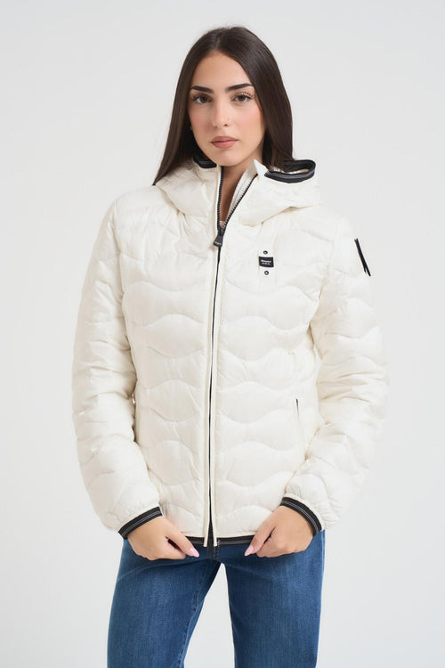 Piumino ad onde orizzontali donna bianco - 1