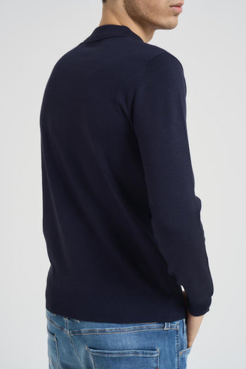 Polo uomo in maglia blu - 3
