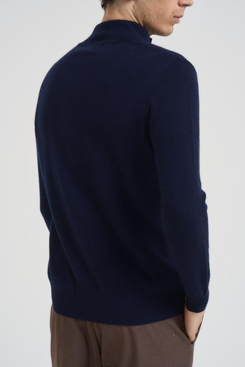 Cardigan uomo mezzo collo blu - 3
