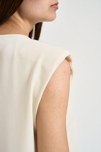 Blusa donna drappeggiata avorio - 4
