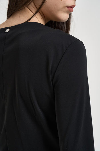 Abito donna drappeggiato nero - 6