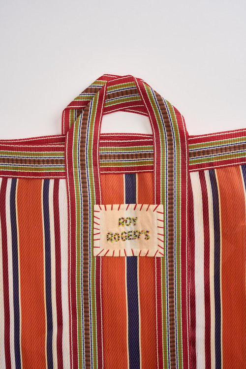 Shopper donna a righe multicolor arancione - 2