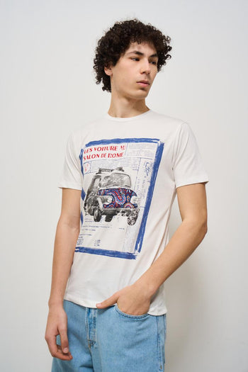 T-shirt uomo girocollo bianca - 3