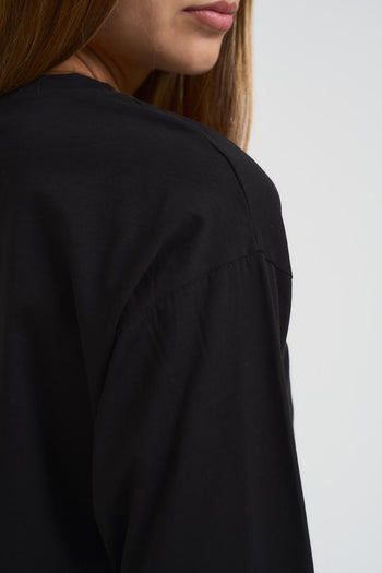 T-shirt donna girocollo nera - 5