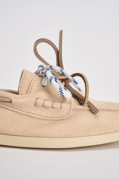 Mocassino donna da barca in suede rosa cipria - 2