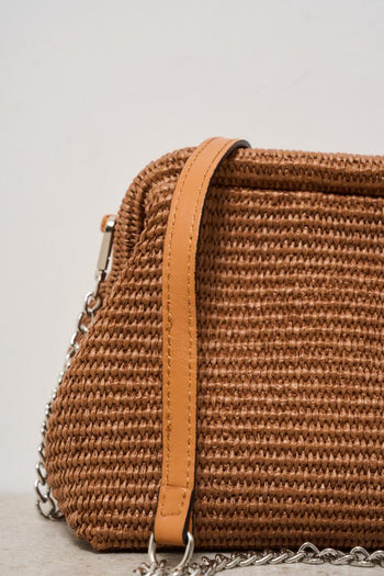 Borsa donna in rafia marrone - 3