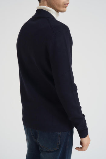 Cardigan uomo scollo a V blu - 3