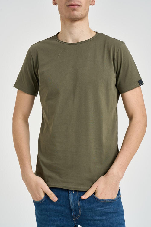 T-shirt uomo girocollo verde militare