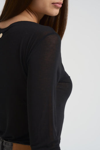 Maglia donna scollo a barchetta moro - 5