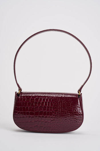 Borsa donna in ecopelle pitonata bordeaux - 4