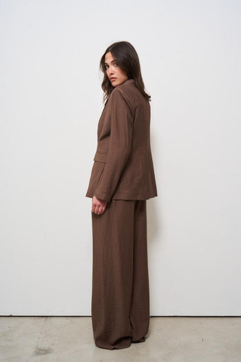Abito donna goffrato marrone - 3