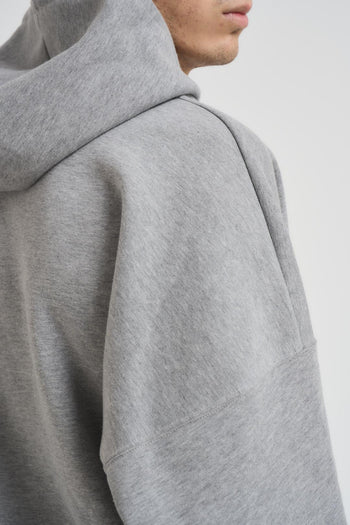 Felpa uomo con cappuccio grigio chiaro - 4