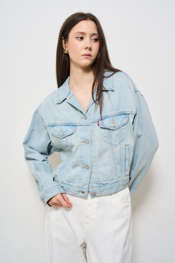 Giubbotto donna in denim chiaro - 3