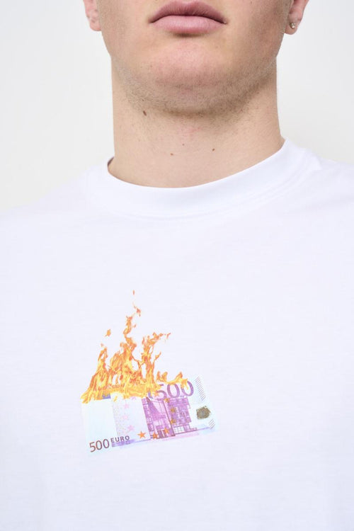 T-shirt uomo girocollo bianca con stampa - 2