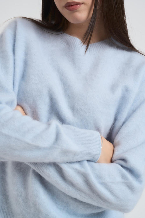 Maglia donna girocollo celeste - 2