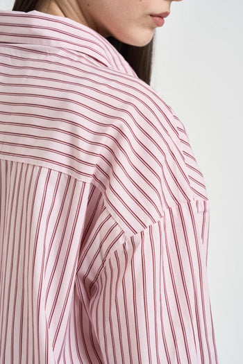 Camicia donna a righe rosa - 4