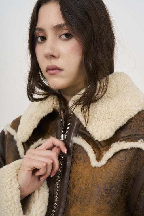Giubbotto donna marrone vintage - 2