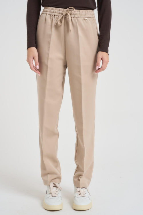Pantalone donna a sigaretta beige