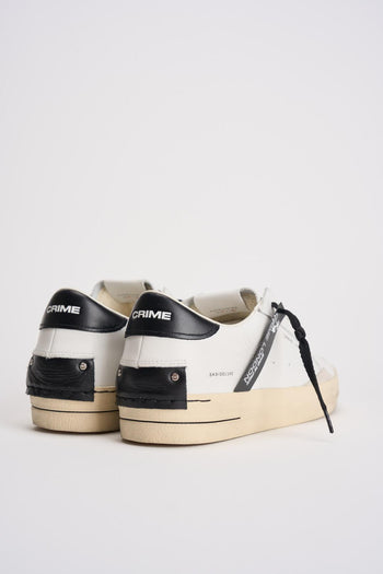 Sneakers uomo in pelle bianche e nere - 7