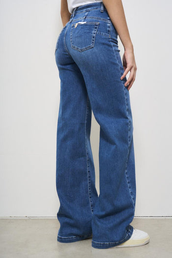 Women's dark denim flare jeans - 6