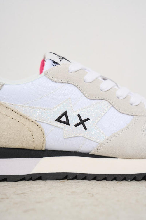 Sneakers donna bianca e beige - 2